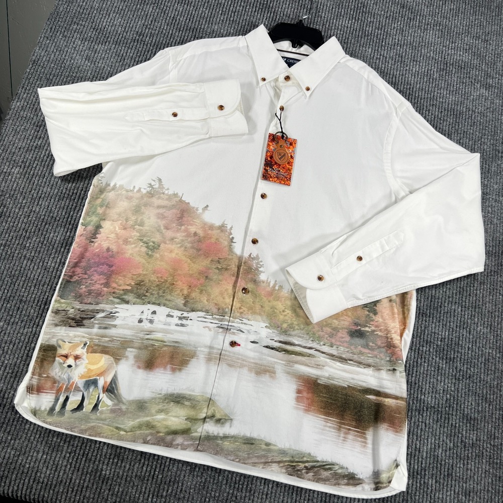 Cremieux Down East Shirt Mens XL Extra Large White Long Sleeve Button Down New
